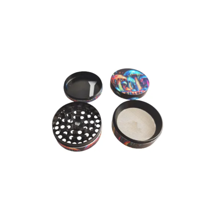50mm Metal Grinder 4 Piece Mushroom Designs