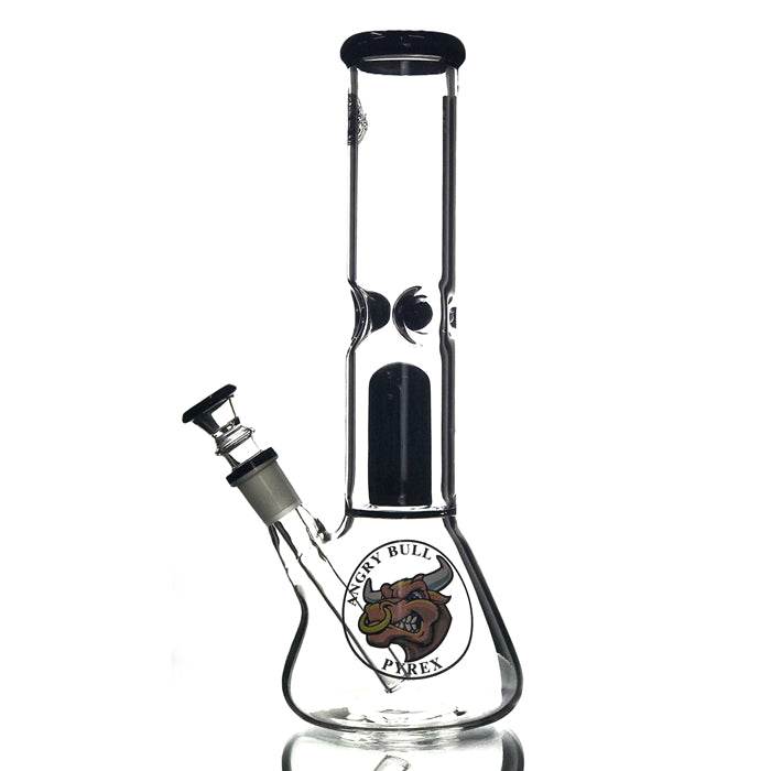 Agung Angry Bull Percolator Beaker Glass Bong 29cm Black - Bong Empire