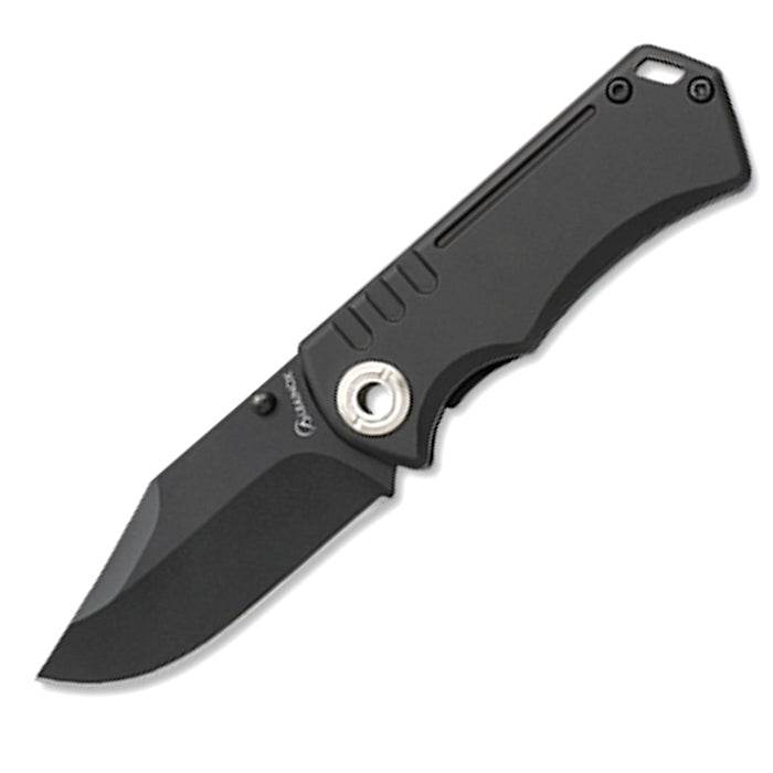 Albainox Black Aluminum Handle Folding Knife 8cm - Bong Empire