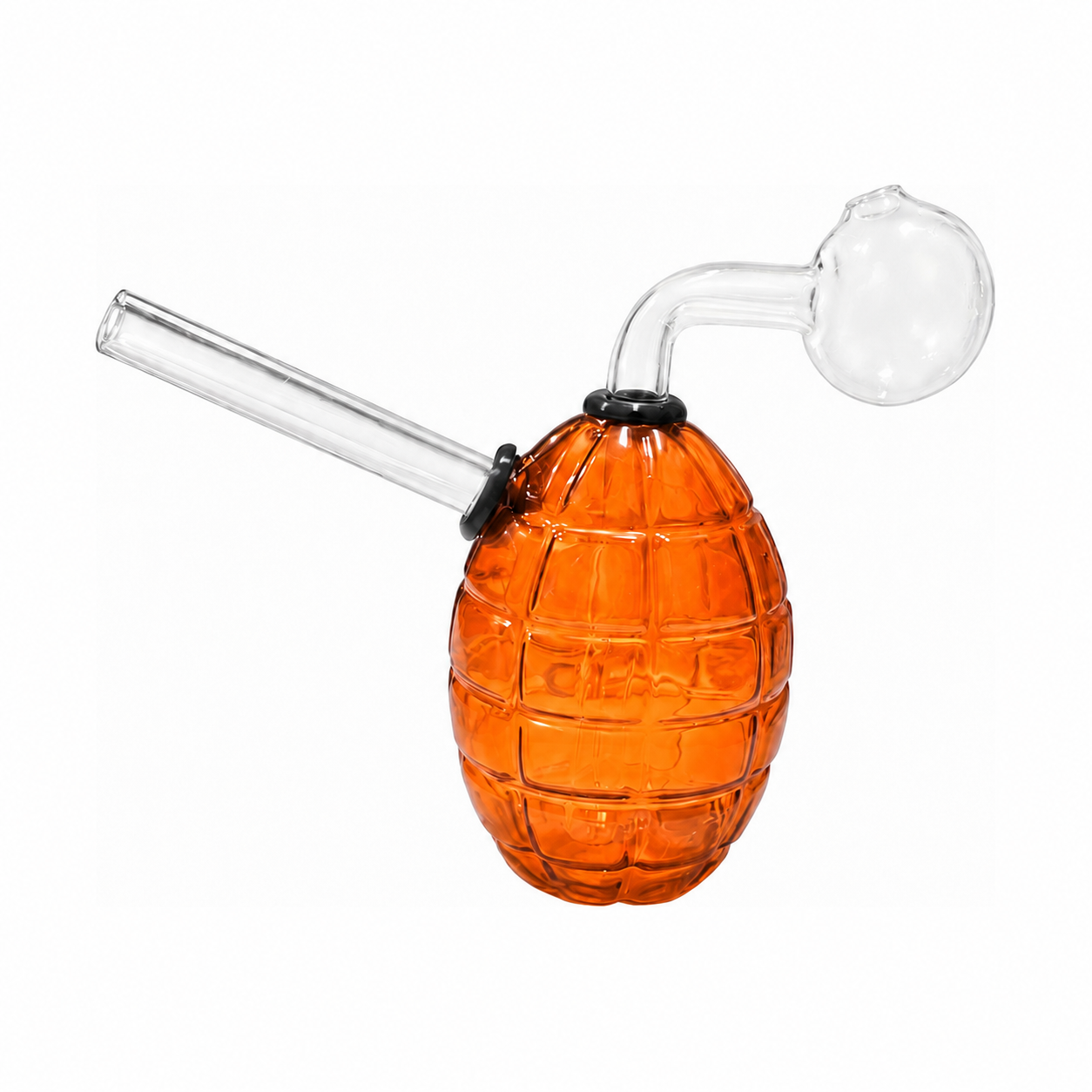 Full Colour Grenade Glass Bubbler Water Pipe 10cm