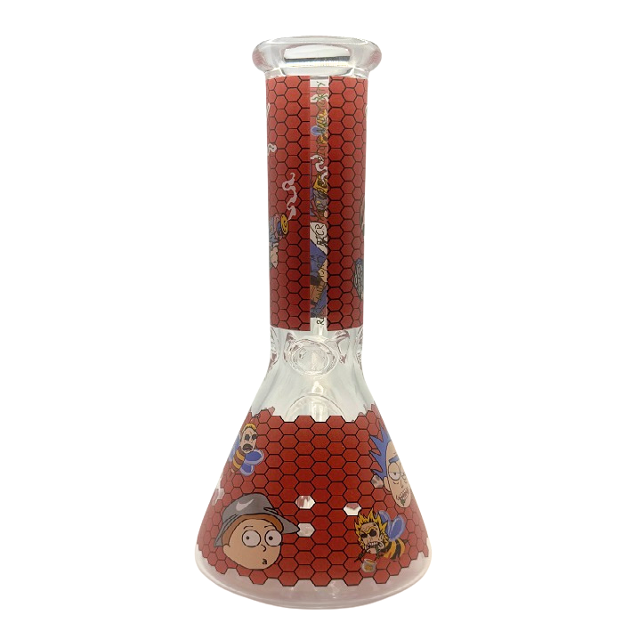 Rick And Morty Red Honeycomb Beaker Glass Bong 25cm