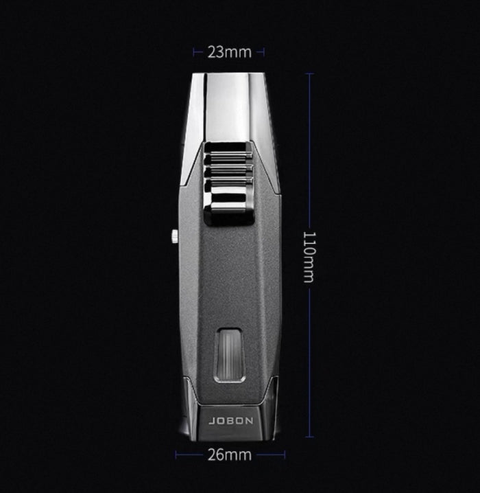Jobon Double Flame Jet Torch Lighter – Refillable with Fuel Window