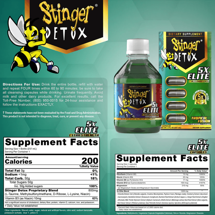 Stinger 5x Elite Combo (Drink+Caps)