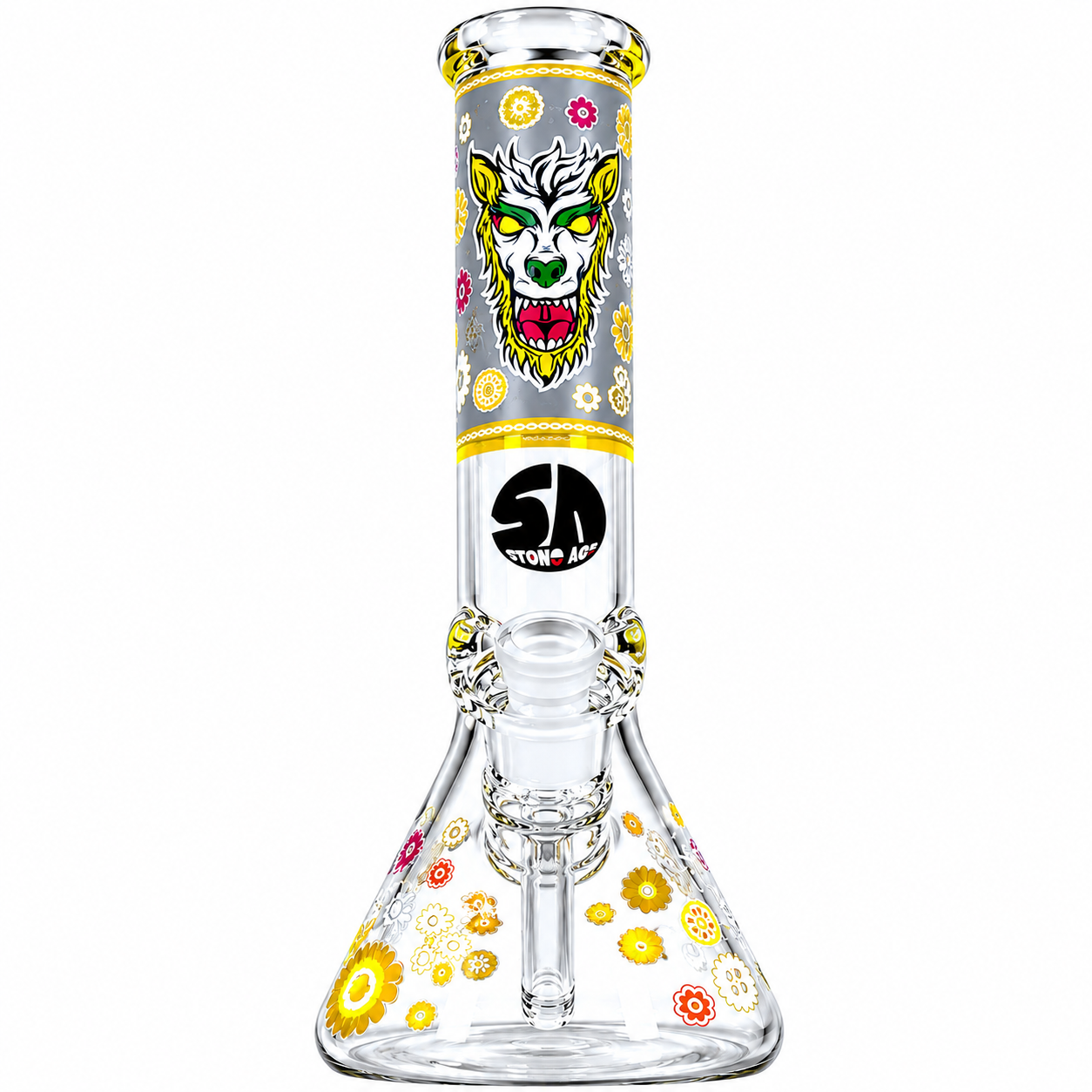 Stone Age Wolf Beaker Bong 35cm
