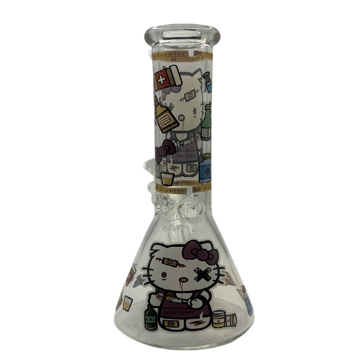Hello Kitty Purple Chaos Beaker Glass Bong 25cm