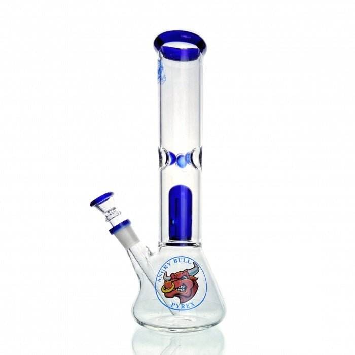 Agung Angry Bull Percolator Beaker Glass Bong 29cm Blue - Bong Empire