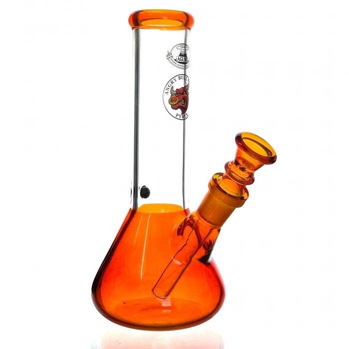 Agung Bright Beaker Glass Bong 20cm Amber - Bong Empire