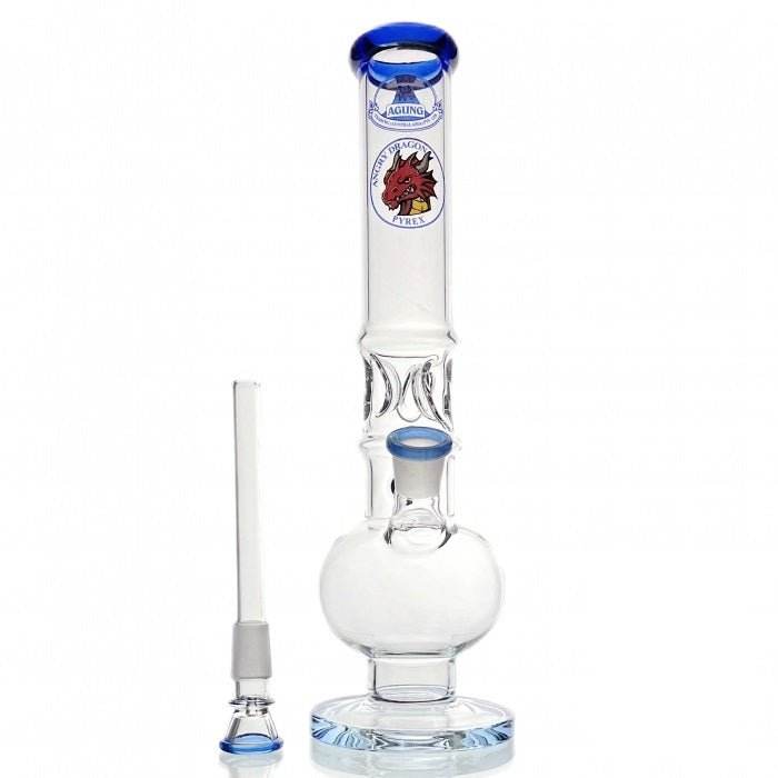 Agung Crazy Dragon Ice Slider Bubble Glass Bong 33cm Blue - Bong Empire
