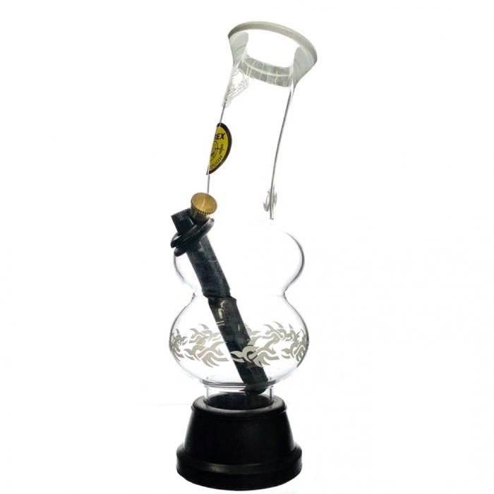Agung Double Bubble Glass Bong 24cm White - Bong Empire