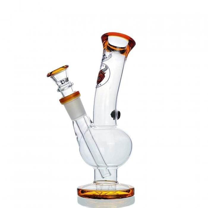 Agung Little Angry Bull Glass Bong 20cm Amber - Bong Empire