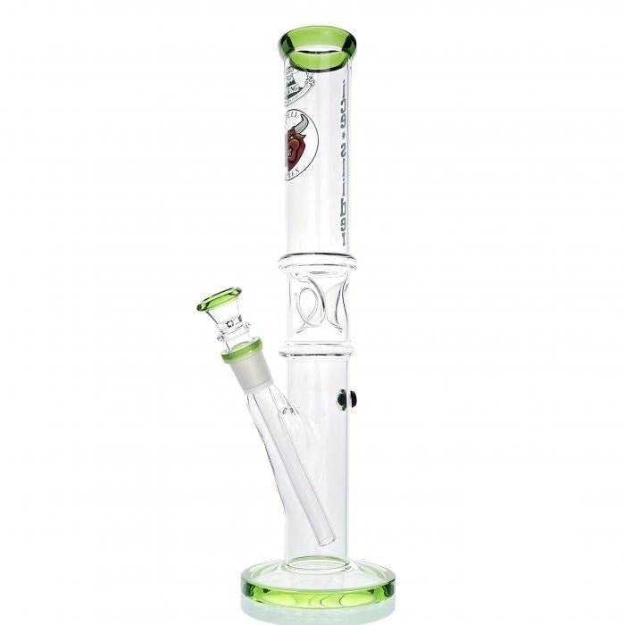 Agung Straight Tube Ice Slider Glass Bong 33cm Green - Bong Empire