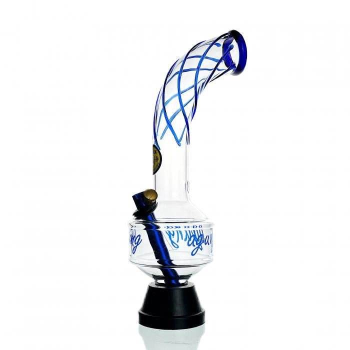 Agung Swirl Glass Bong 34cm Blue - Bong Empire