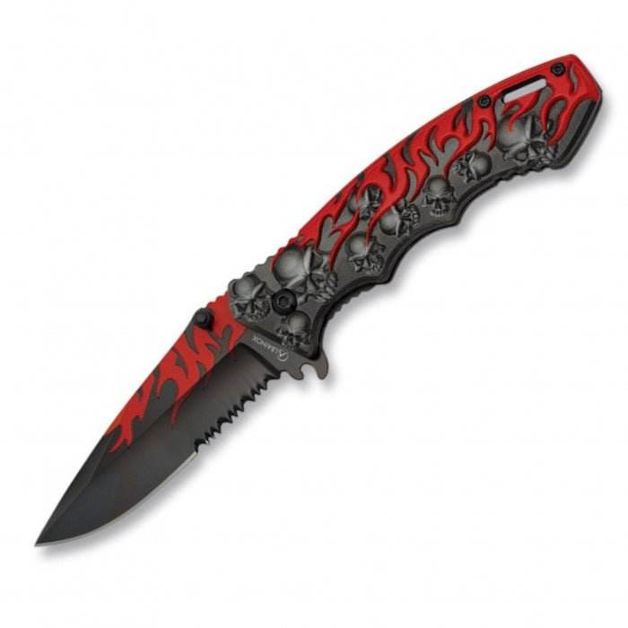 Albainox Fantasy 3D Skull Handle Folding Knife 12cm - Bong Empire