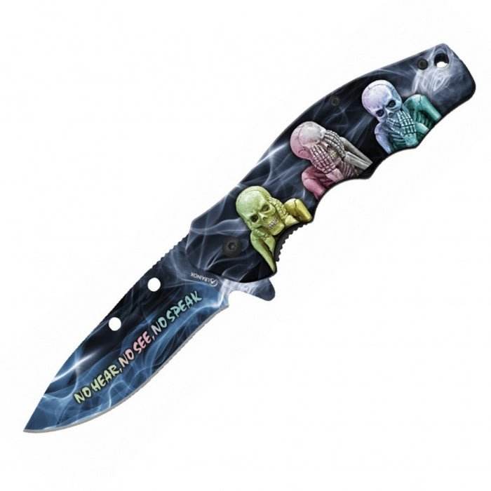 Albainox Fantasy Skull ABS 3D Handle Folding Knife - Bong Empire