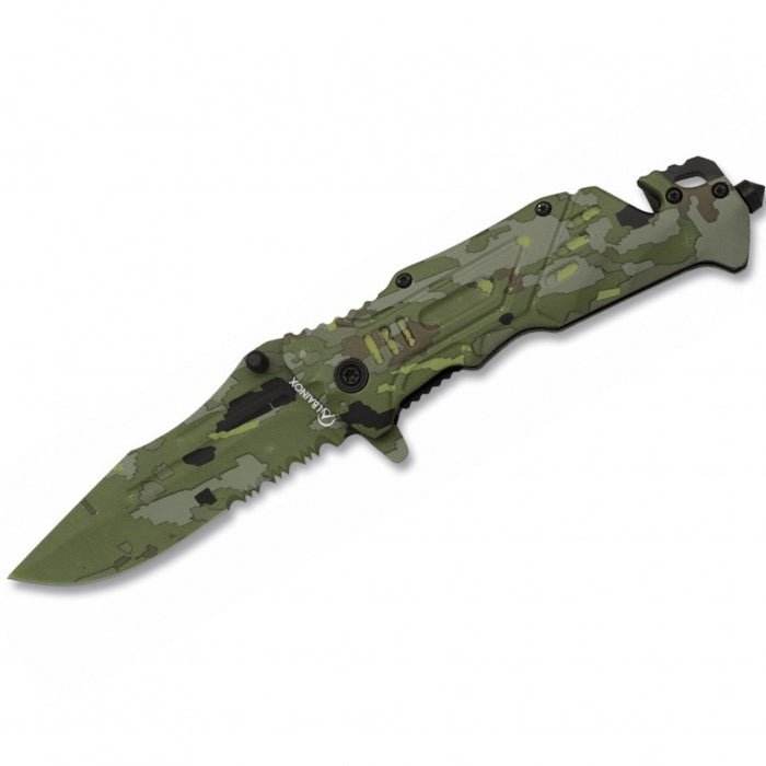 Albainox Green Camo Aluminum Handle Folding Knife - Bong Empire