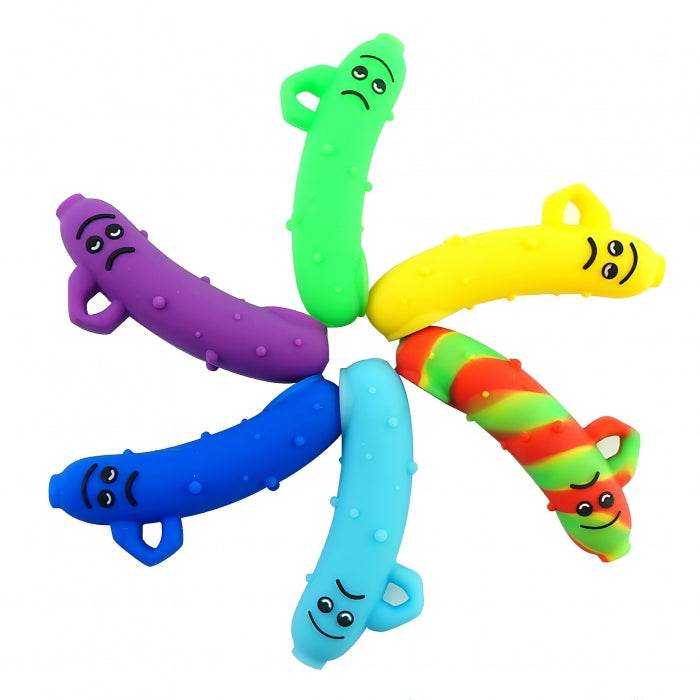Cucumber Monster Design Style Colorful Silicone Pipe 11cm - Bong Empire