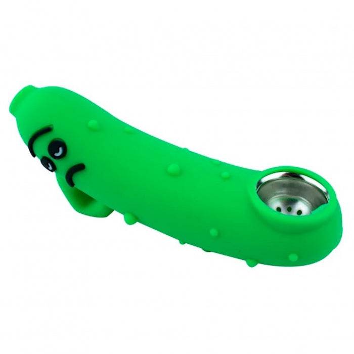 Cucumber Monster Design Style Colorful Silicone Pipe 11cm - Bong Empire