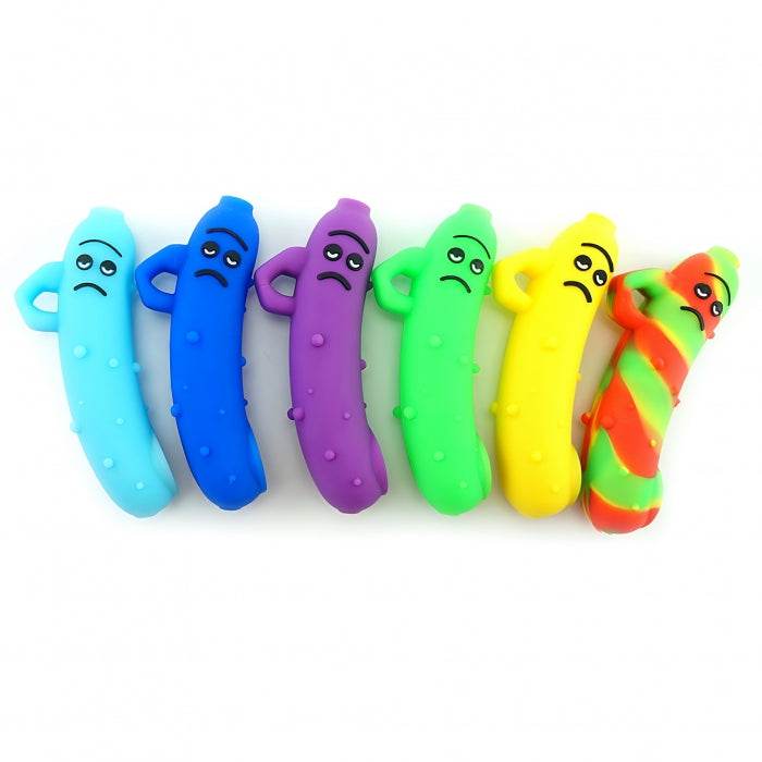 Cucumber Monster Design Style Colorful Silicone Pipe 11cm - Bong Empire