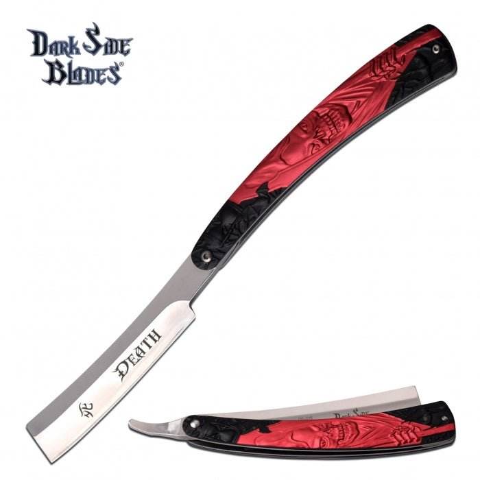 Dark Side Razor Black And Red Anodized Aluminum Handle Folding Knife - Bong Empire
