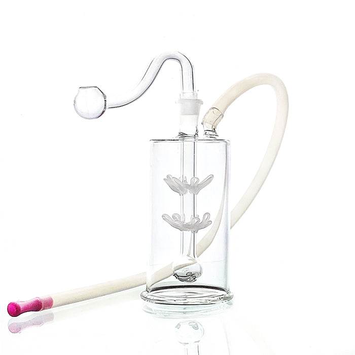 Glass Bubbler Water Pipe With Decoration 12cm - Bong Empire