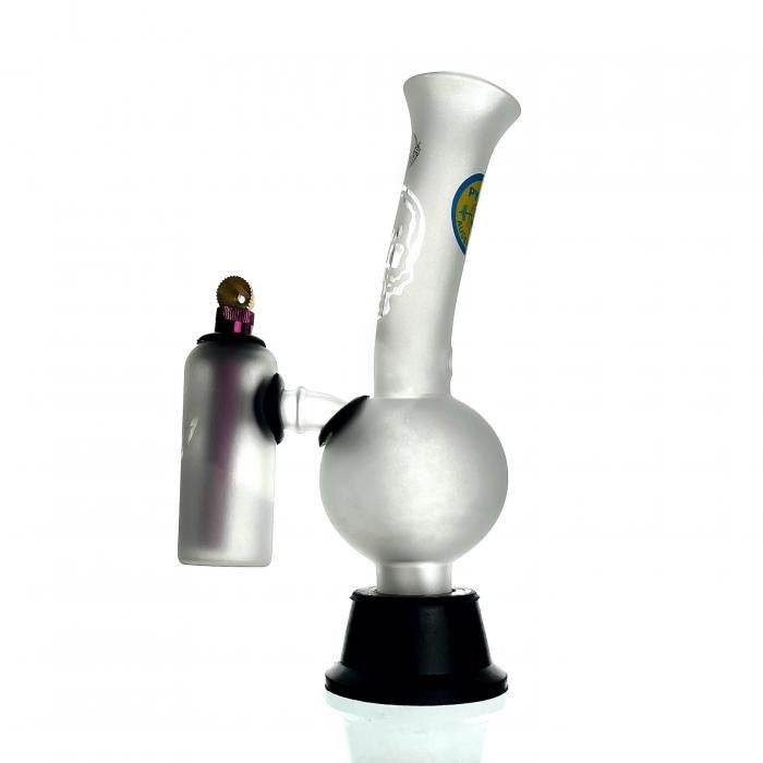 Agung Frosted Double Chamber Glass Bong 24cm - Bong Empire
