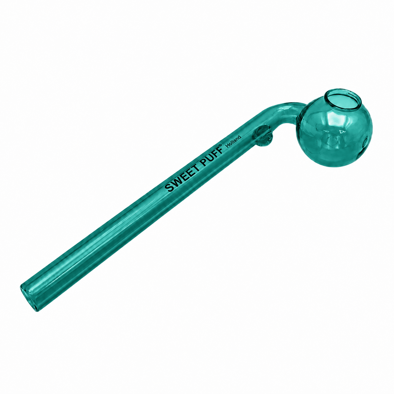 Full Colour Sweet Puff Glass Pipe 16cm Teal