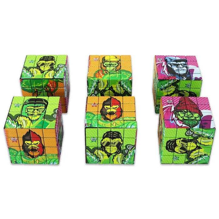 Gorilla Rolling Stars Rubik’s Cube 4 Piece Grinder 60mm - Bong Empire