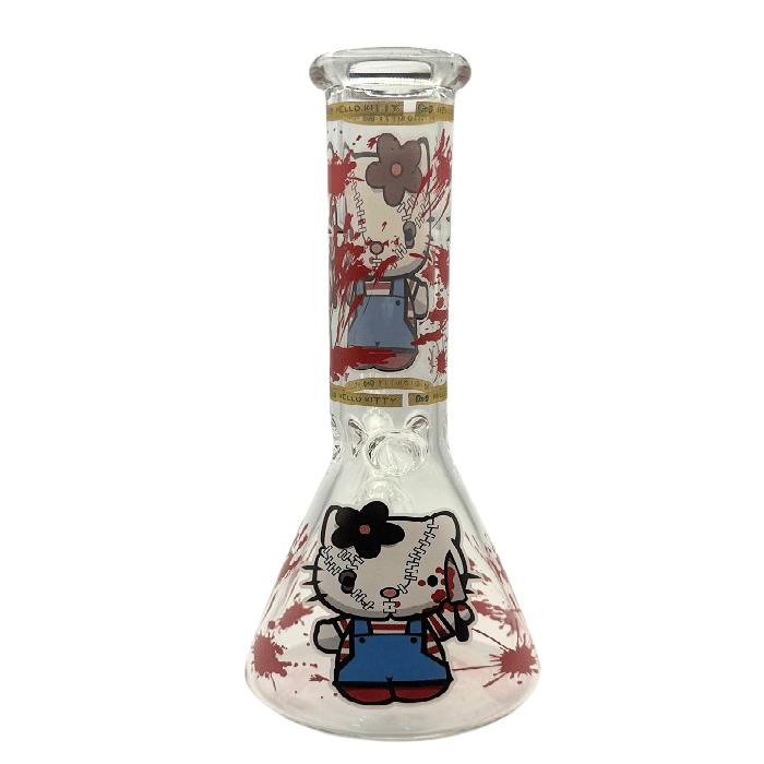 Hello Kitty Blood Spatter Beaker Glass Bong 25cm - Bong Empire