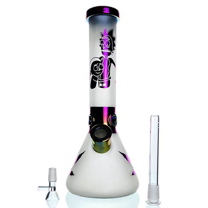 WEGE Rick And Morty Ice Catcher Beaker Water Pipe 32cm Purple - Bong Empire
