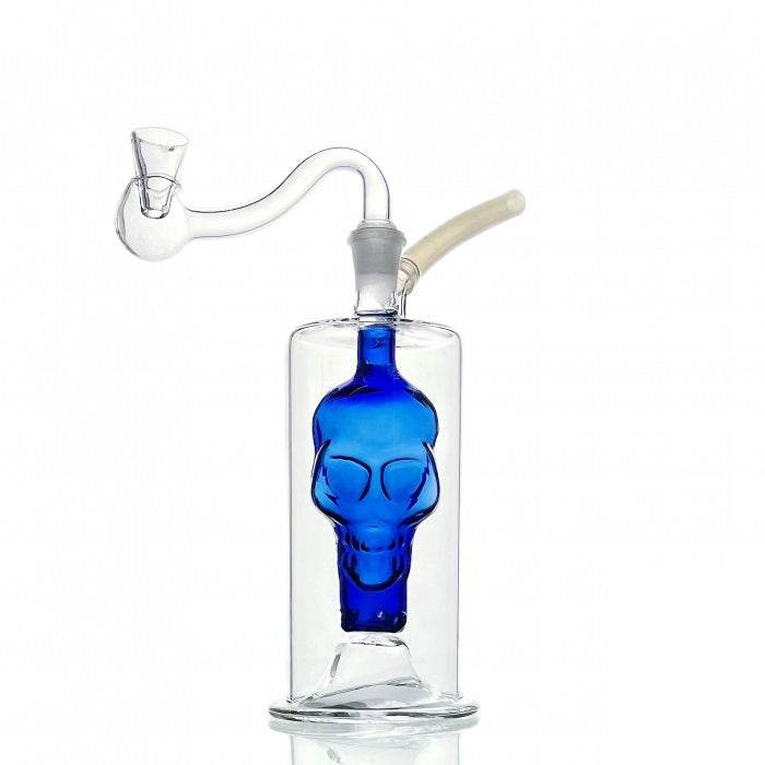 Skull Glass Bubbler Water Pipe 13cm - Bong Empire