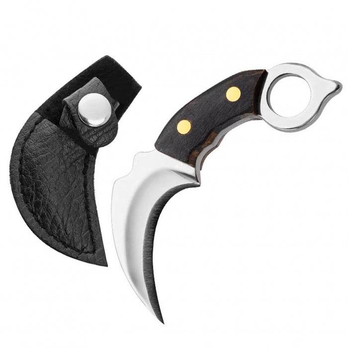 Stainless Steel Mini Karambit Knife With Sheath Keychain Set I - Bong Empire