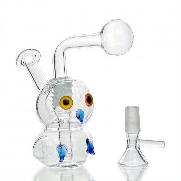 Owl Dual Usage Glass Bubbler Water Pipe 12cm - Bong Empire
