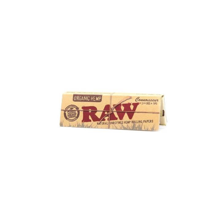 RAW Organic Connoisseur 1 1/4 Rolling Papers + Tips - Bong Empire