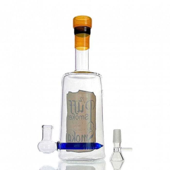 The Puff Smoker Liquor Bottle Glass Bong 23cm - Bong Empire