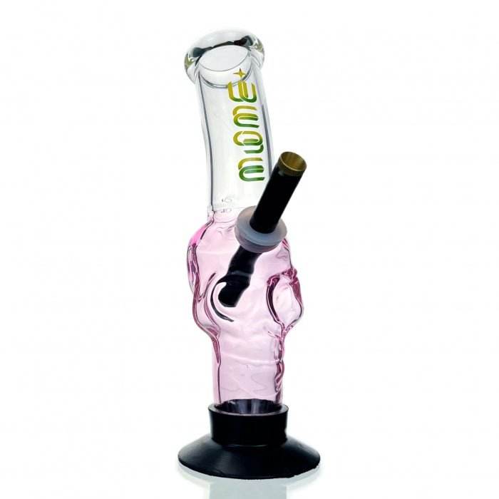WEGE Coloured Skull Gripper Glass Bong 28cm Pink - Bong Empire