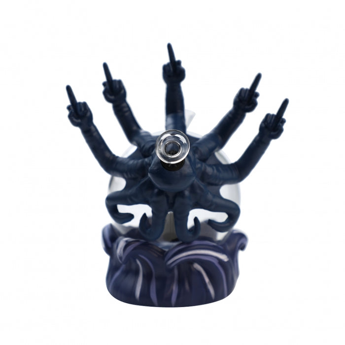 Evil Octopus 3D Silicone Glass Water Pipe – 19cm Durable Artistic Design - Bong Empire