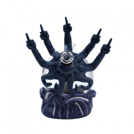 Evil Octopus 3D Silicone Glass Water Pipe – 19cm Durable Artistic Design - Bong Empire