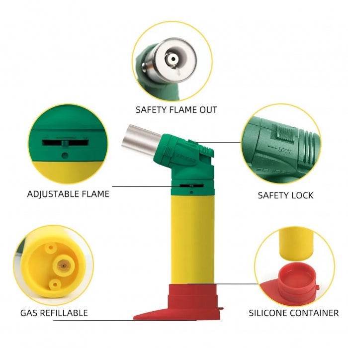 Zengaz Rasta Dual Flame Burner Jet Lighter - Bong Empire