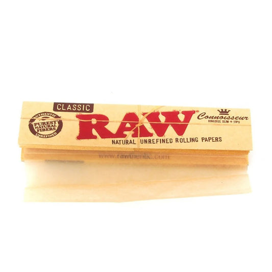 RAW Classic Connoisseur King Size Slim Rolling Papers + Tips