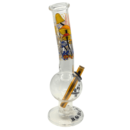 28cm Mushroom Glass Bong – Colourful Printed Design - Bong Empire