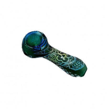 3D Carved Glass Pipe 10cm - Bong Empire