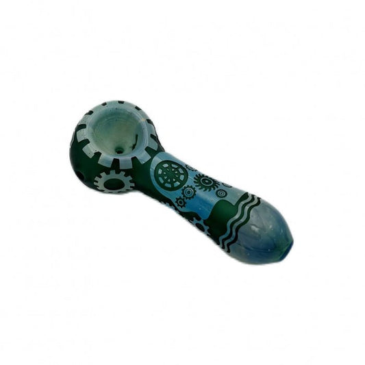3D Carved Glass Pipe 10cm - Bong Empire