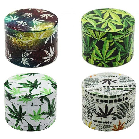 3D Leaf 4 Piece Laser Cut Herb Grinder 50mm - Bong Empire