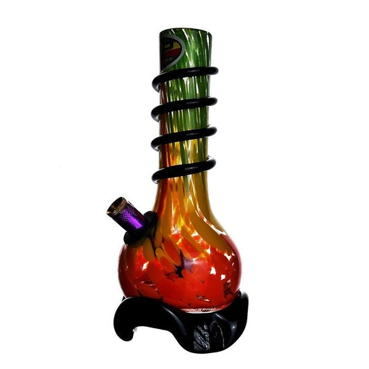 3G Swirl Multi Colour Glass Bong 21cm - Bong Empire