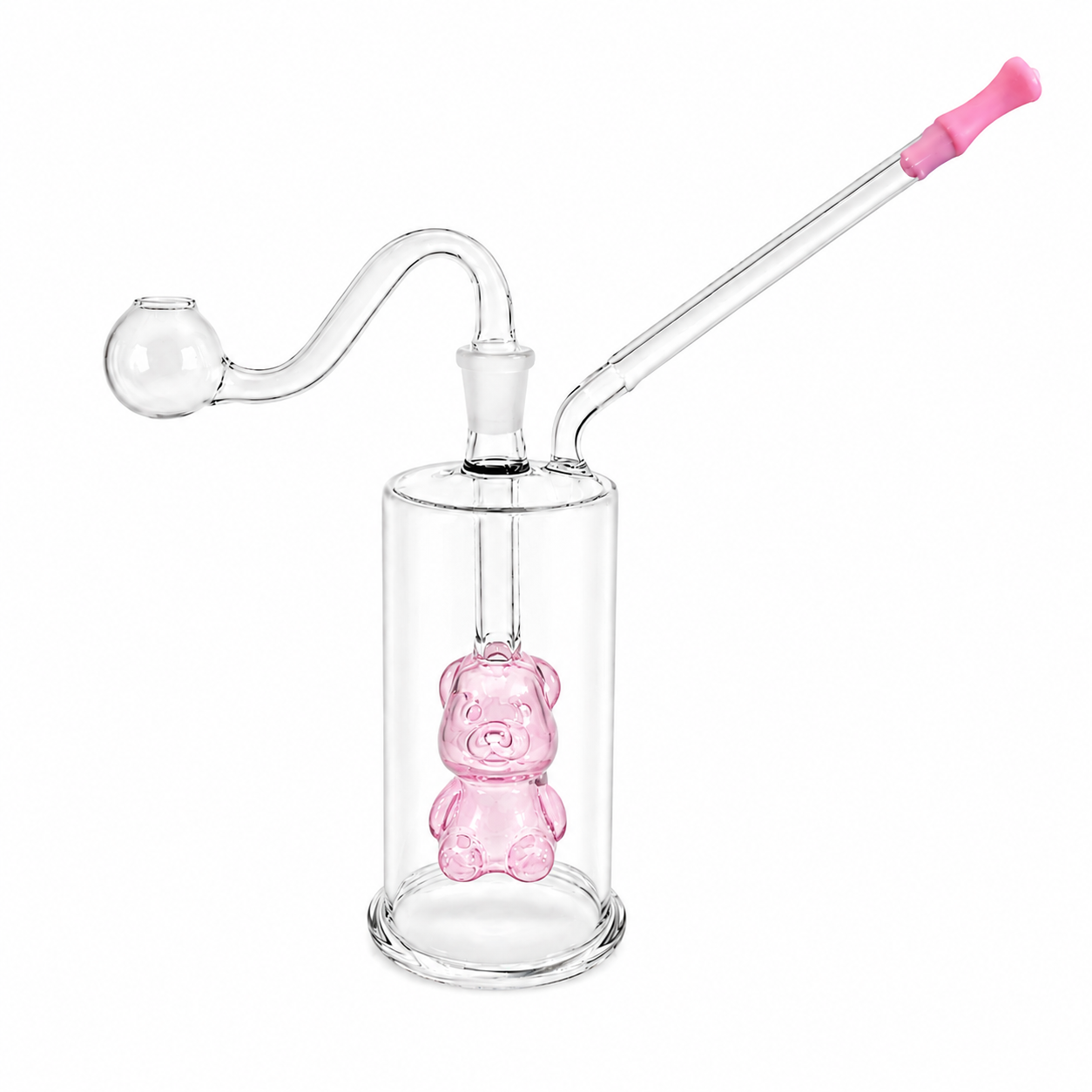 Internal Bear Glass Water Pipe 12cm