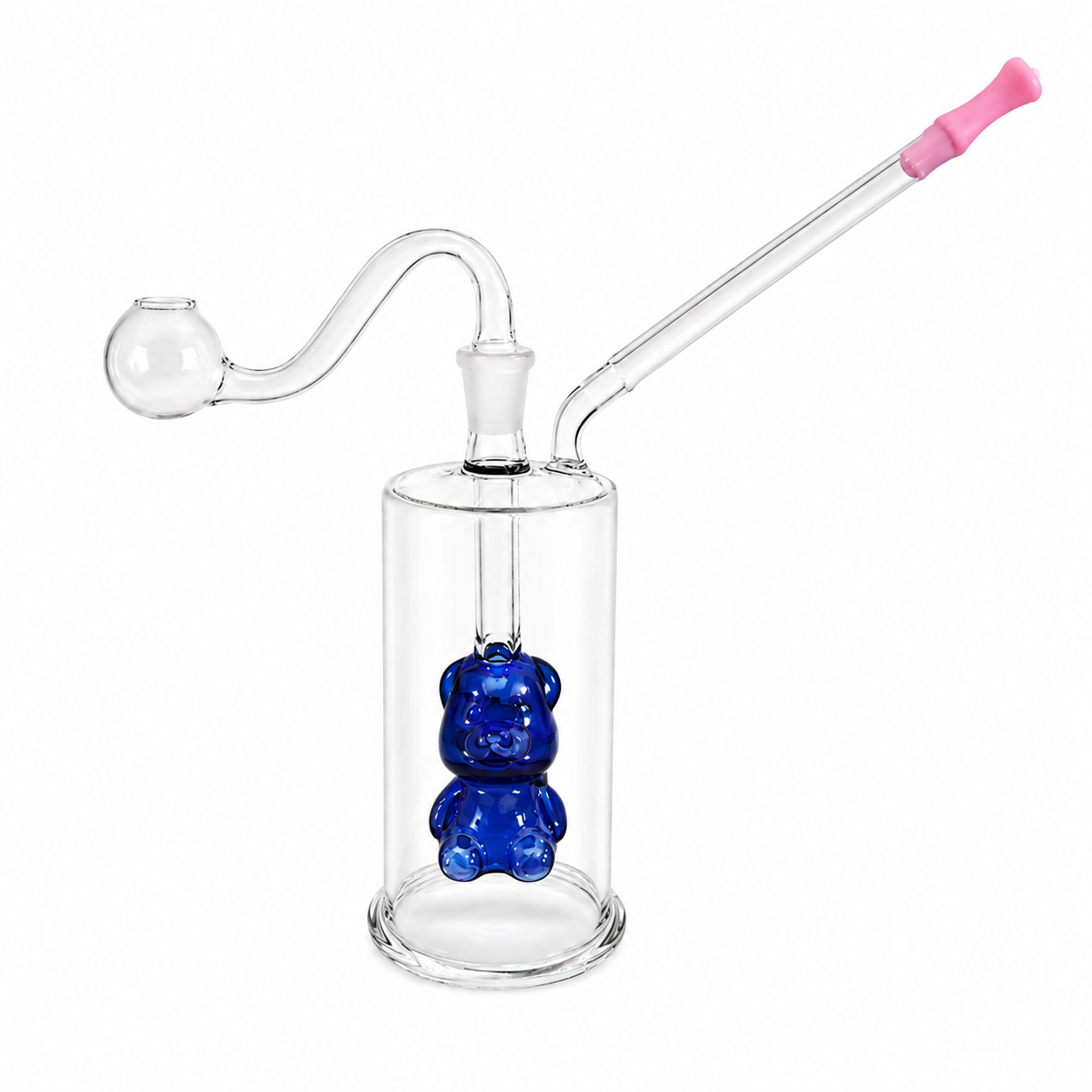 Internal Bear Glass Water Pipe 12cm