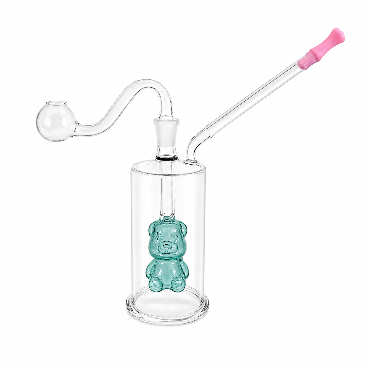 Internal Bear Glass Water Pipe 12cm