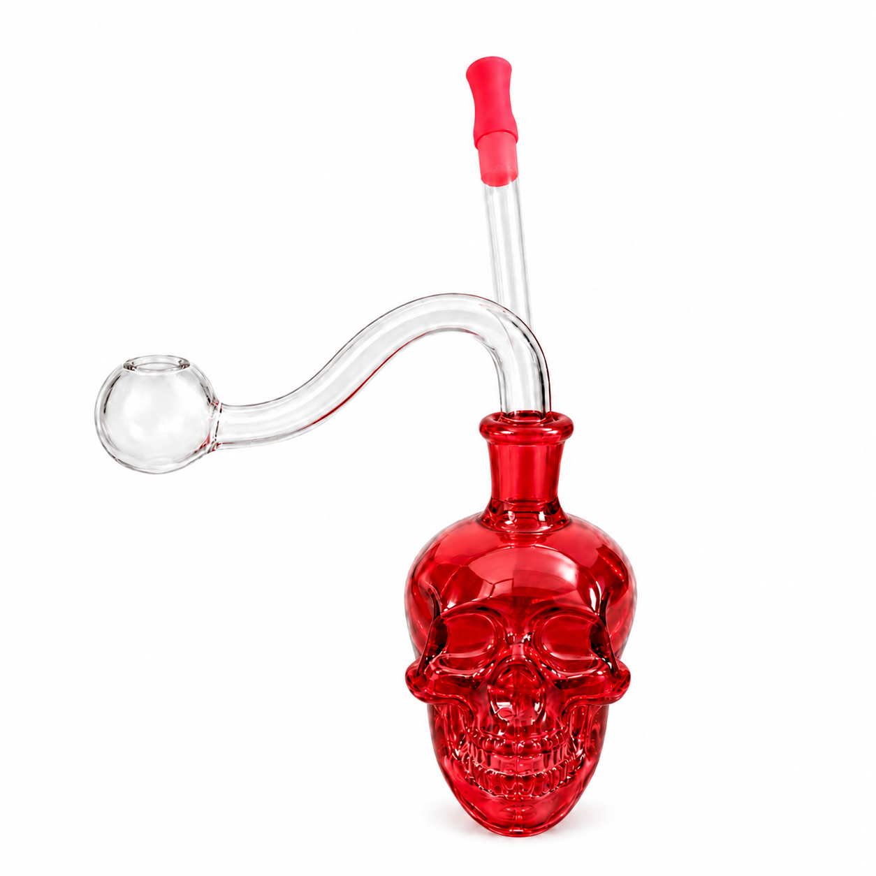Mini Coloured Skull Glass Water Pipe 8cm