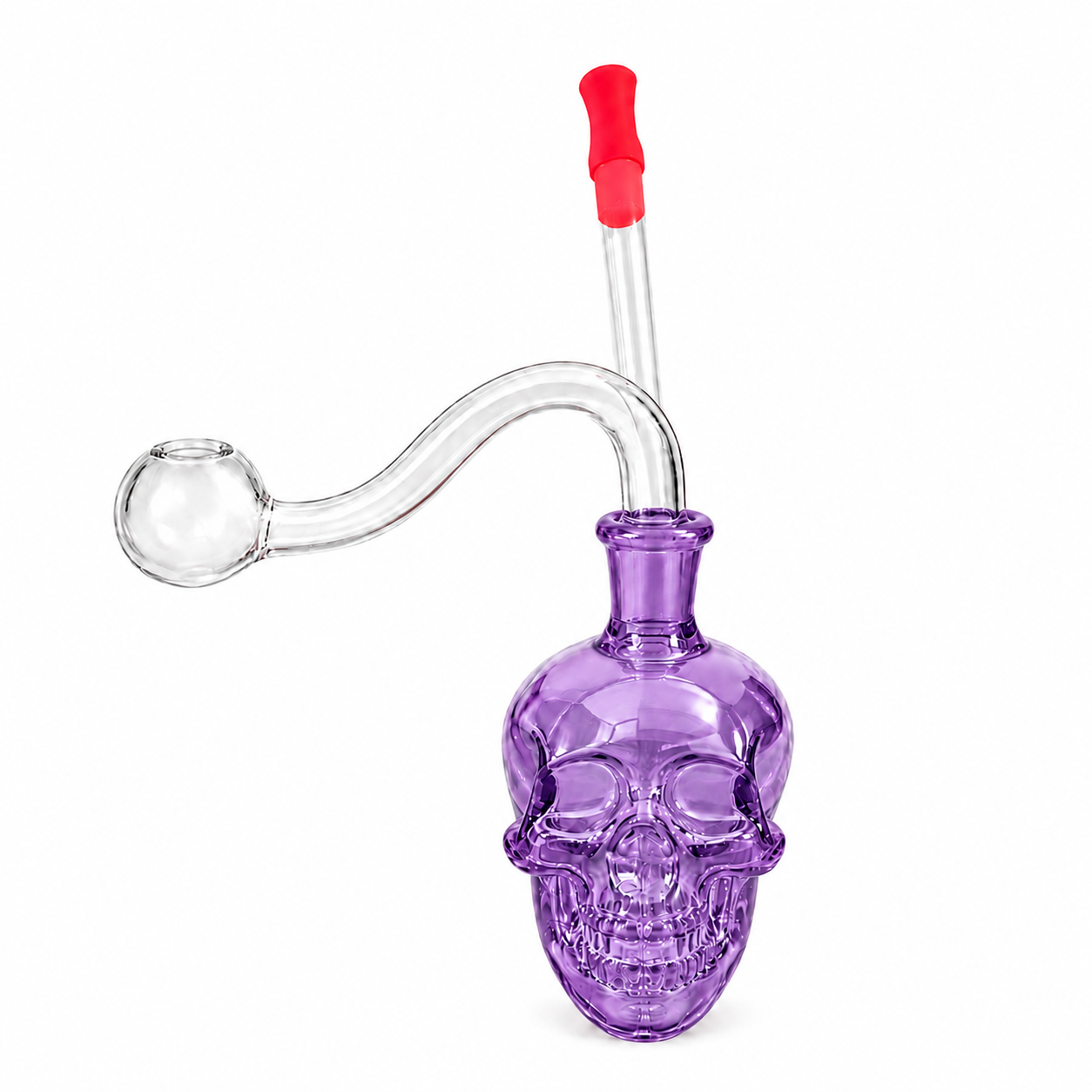Mini Coloured Skull Glass Water Pipe 8cm