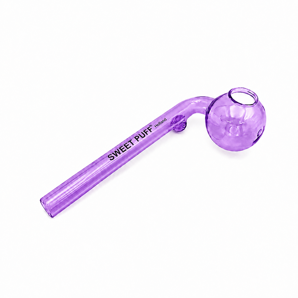 Full Colour Sweet Puff Glass Pipe 12cm Purple